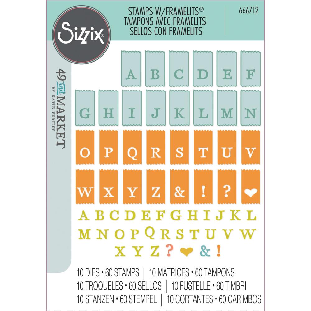 Sizzix - 49 and Market - Clear Stamps &amp; Framelits Dies - Tab Stamp Alpha-ScrapbookPal