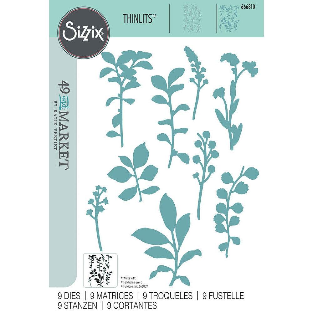 Sizzix - 49 and Market - Framelits Dies - Fine Stems 02-ScrapbookPal