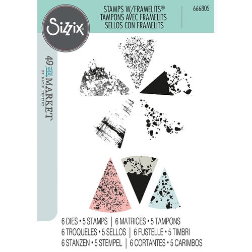 Sizzix - 49 and Market - Framelits Dies w/Stamps - Build-a-Burst Painterly-ScrapbookPal