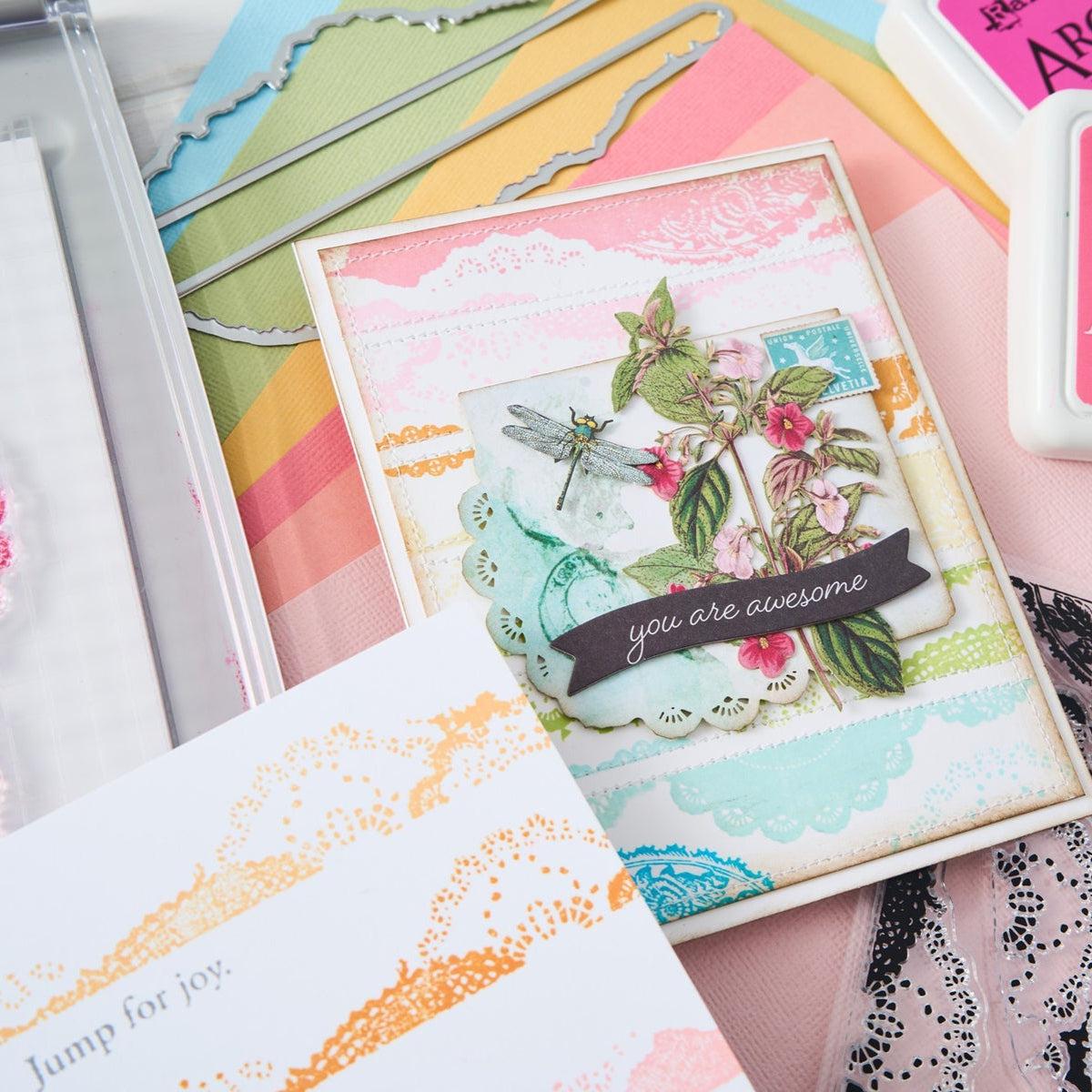 Sizzix - 49 and Market - Framelits Dies w/Stamps - Doily Edgers-ScrapbookPal