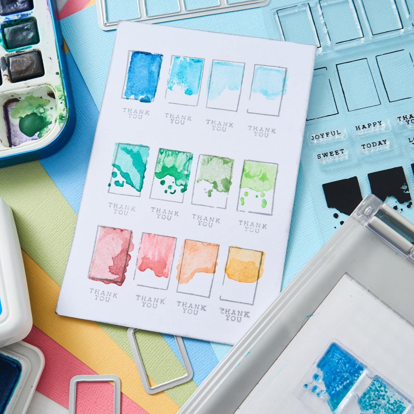 Sizzix - 49 and Market - Framelits Dies w/Stamps - Painted Palettes-ScrapbookPal