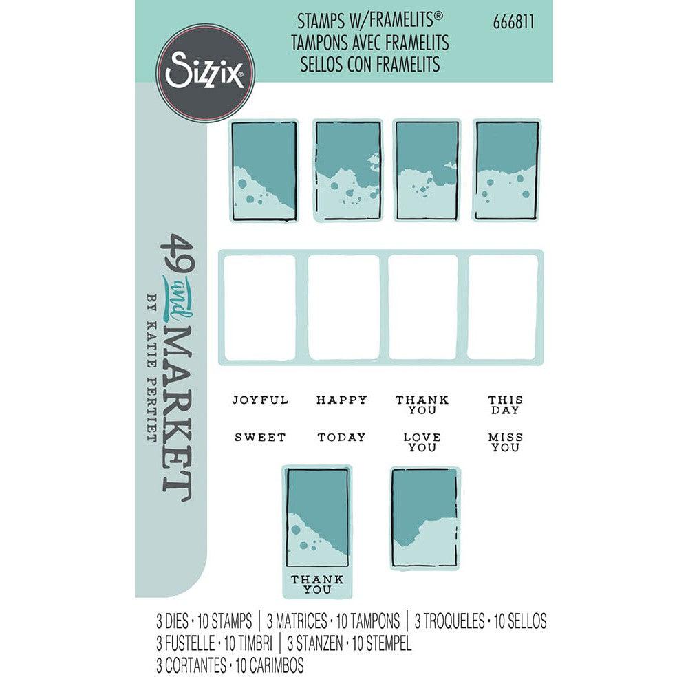 Sizzix - 49 and Market - Framelits Dies w/Stamps - Painted Palettes-ScrapbookPal