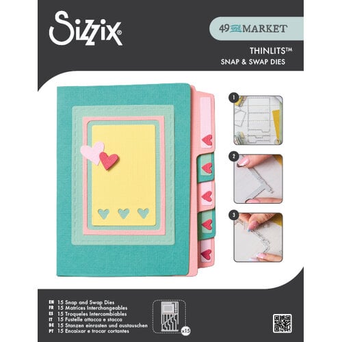 Sizzix - 49 and Market - Thinlits Dies - Snap and Swap File Folders-ScrapbookPal