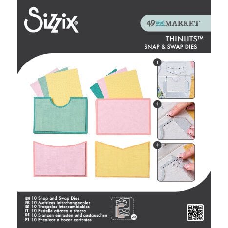 Sizzix - 49 and Market - Thinlits Dies - Snap and Swap Pockets-ScrapbookPal