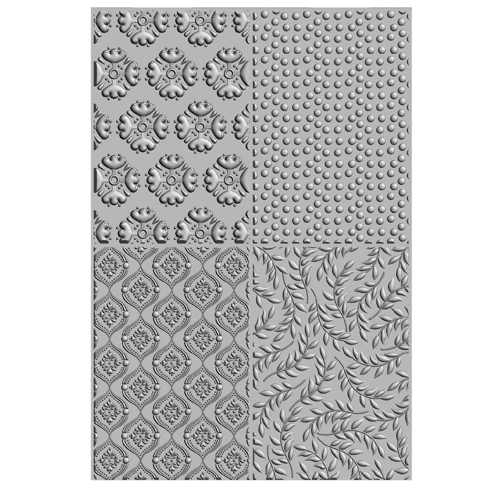 Sizzix - Catherine Pooler - 3-D Textured Impressions Embossing Folder - Posh Patterns-ScrapbookPal