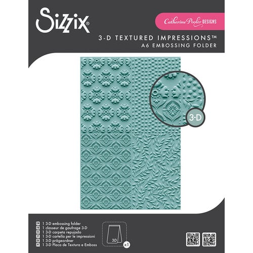 Sizzix - Catherine Pooler - 3-D Textured Impressions Embossing Folder - Posh Patterns-ScrapbookPal