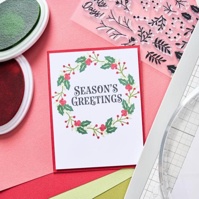 Sizzix - Catherine Pooler - Clear Stamps - Happy Holly Days-ScrapbookPal