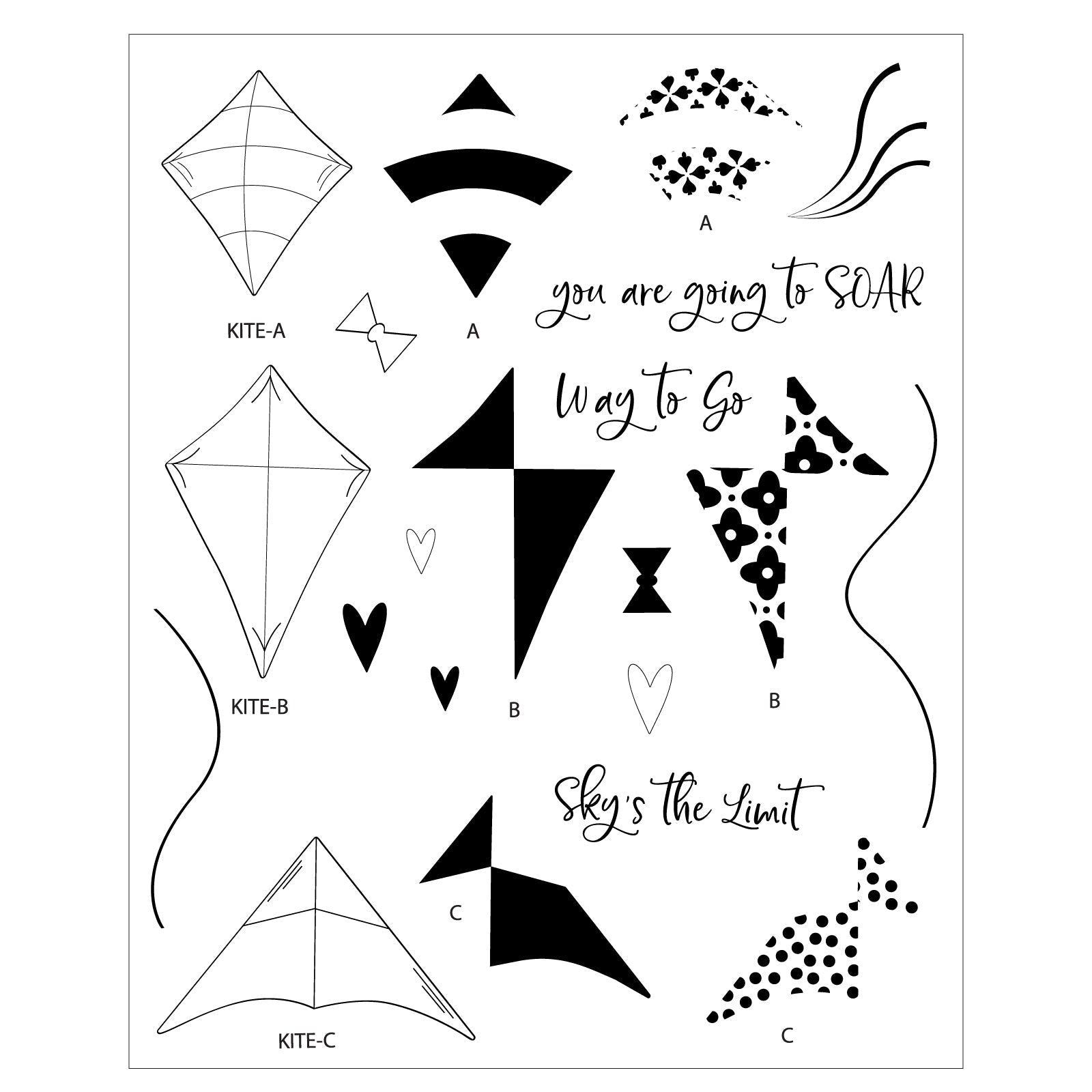 Sizzix - Catherine Pooler - Clear Stamps - Sky's the Limit-ScrapbookPal