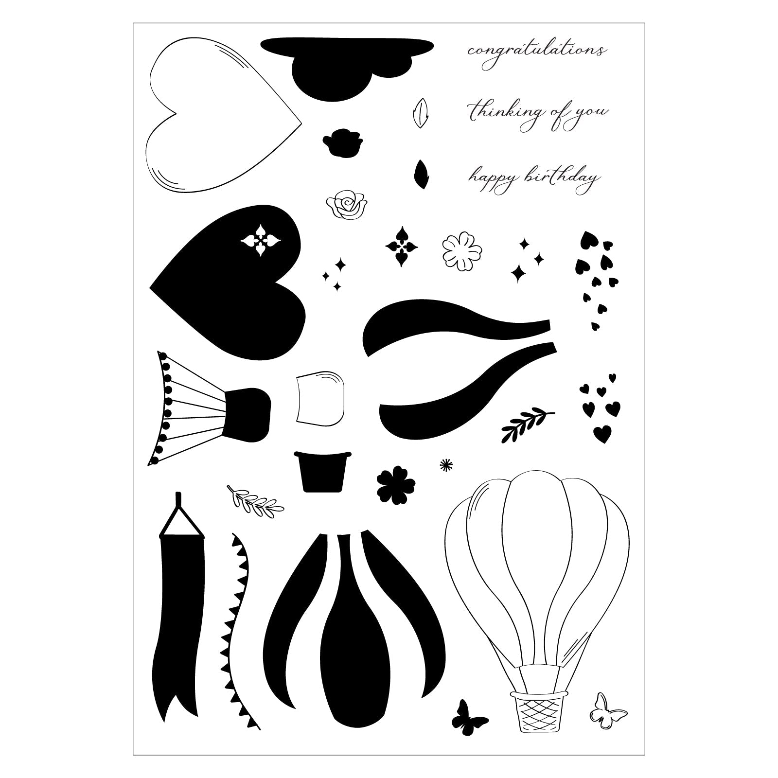 Sizzix - Catherine Pooler - Clear Stamps - Up and Away-ScrapbookPal