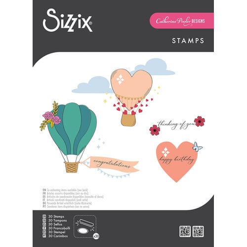 Sizzix - Catherine Pooler - Clear Stamps - Up and Away-ScrapbookPal