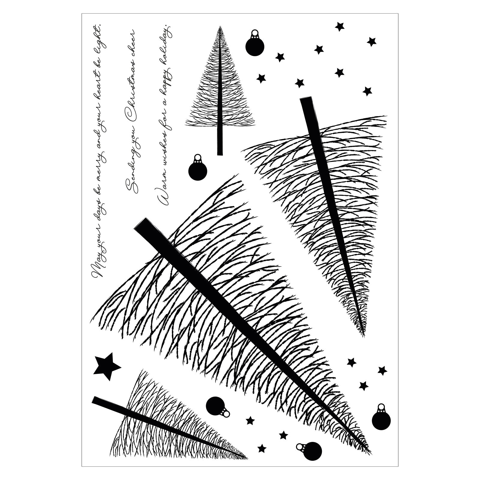 Sizzix - Clear Stamps &amp; Stencils - Cosmopolitan Christmas, Merry and Light-ScrapbookPal