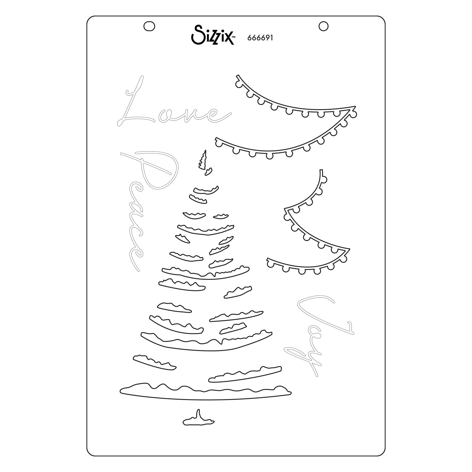 Sizzix - Clear Stamps &amp; Stencils - Cosmopolitan Christmas, Merry and Light-ScrapbookPal