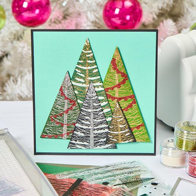Sizzix - Clear Stamps &amp; Stencils - Cosmopolitan Christmas, Merry and Light-ScrapbookPal