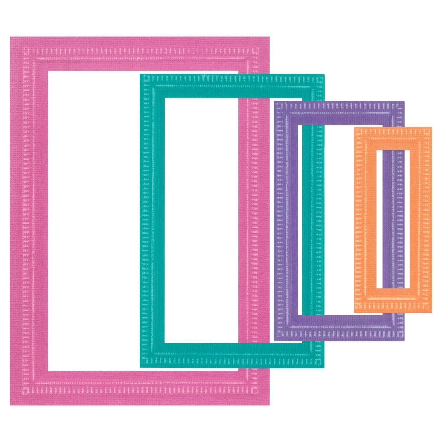 Sizzix - Fanciful Framelits Dies - Fanciful Reversed, Renee Deco Rectangles-ScrapbookPal