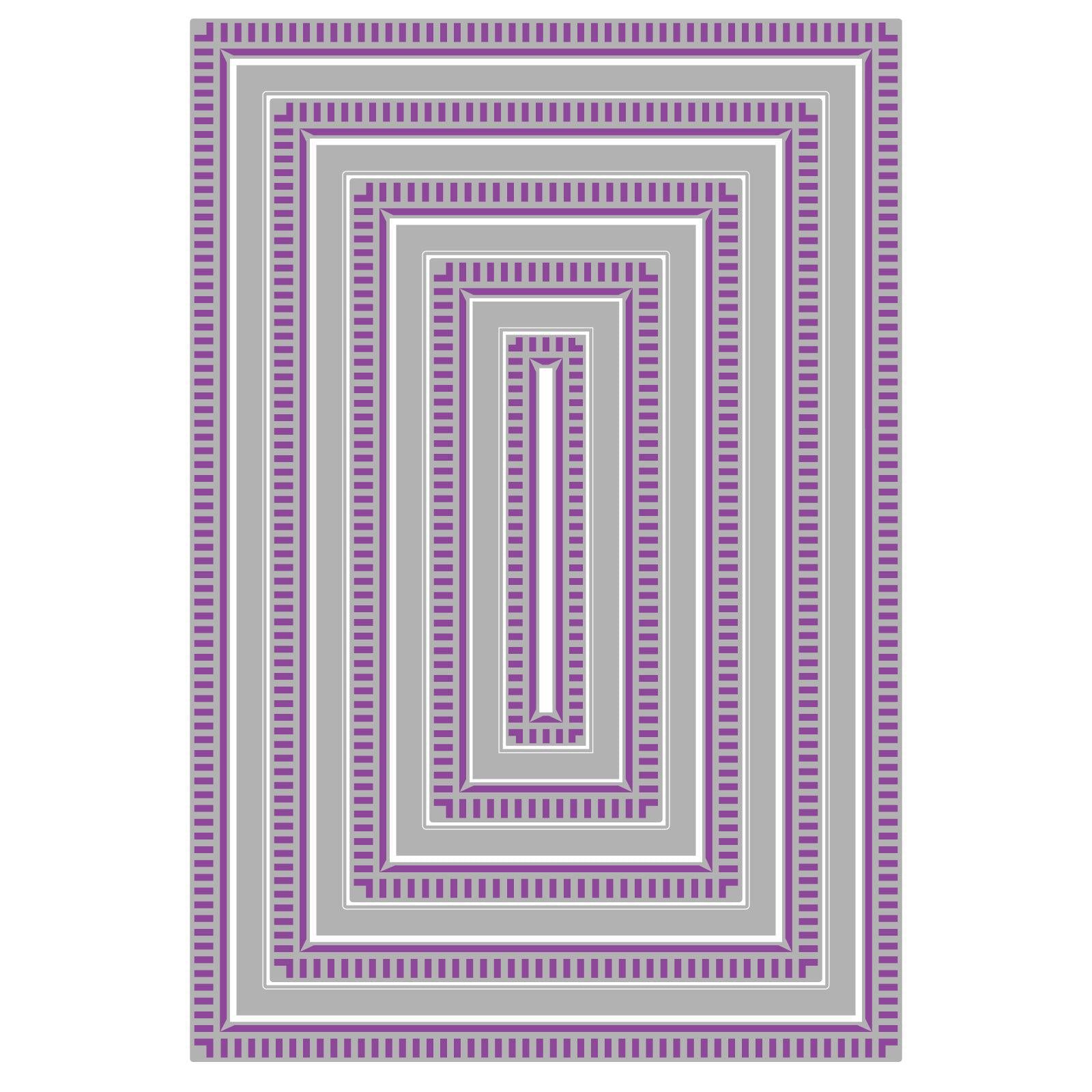 Sizzix - Fanciful Framelits Dies - Fanciful Reversed, Renee Deco Rectangles-ScrapbookPal