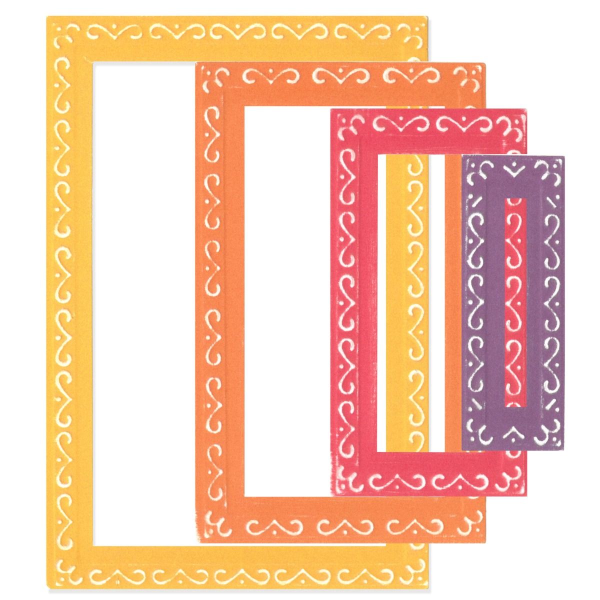 Sizzix - Fanciful Framelits Dies - Renee Deco Rectangles-ScrapbookPal