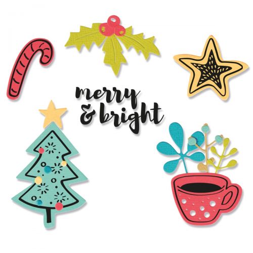 Sizzix - Framelits Dies w/Stamps - Merry Motifs-ScrapbookPal
