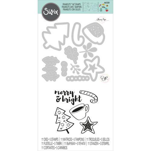 Sizzix - Framelits Dies w/Stamps - Merry Motifs-ScrapbookPal