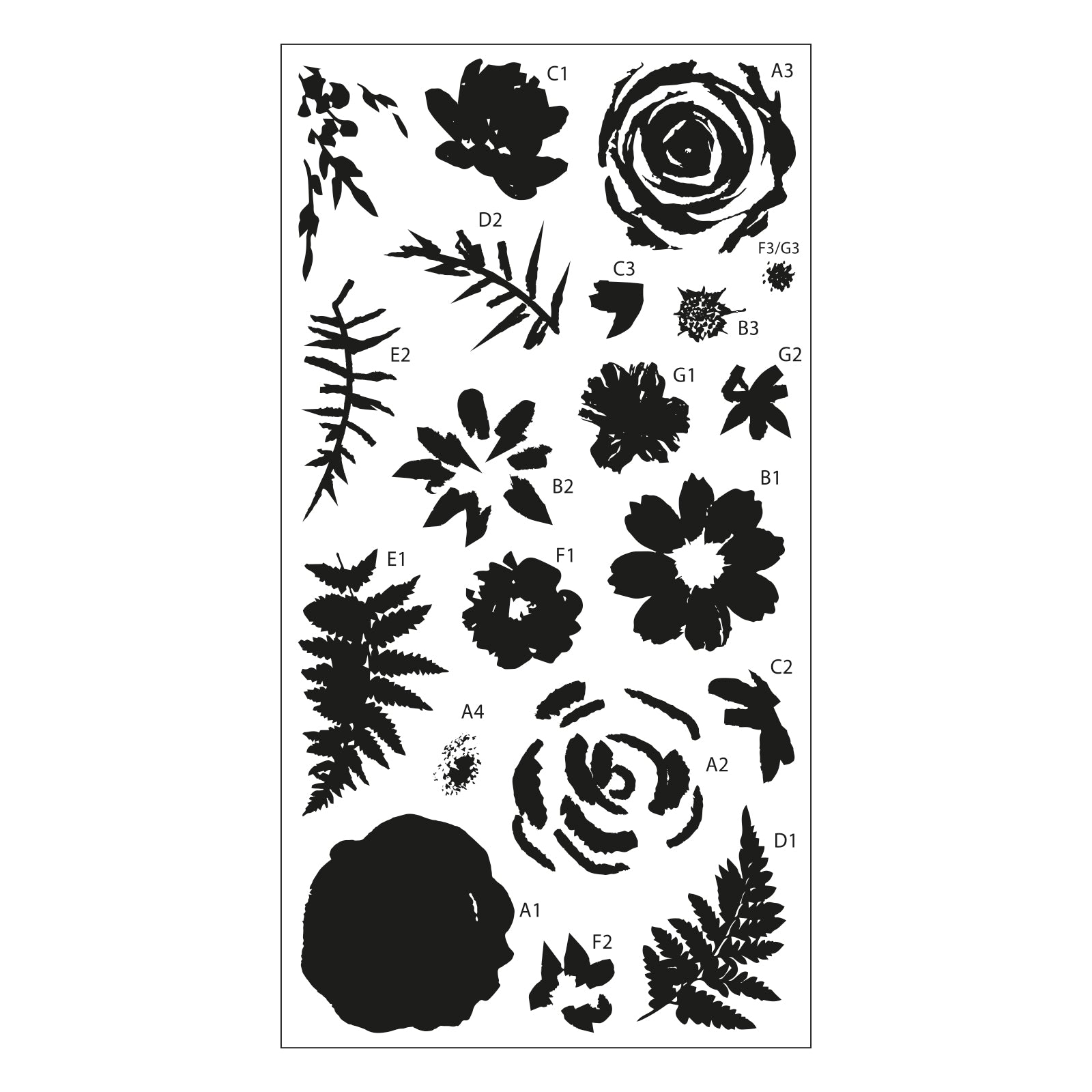 Sizzix - Layered Clear Stamps - Painted Florals-ScrapbookPal