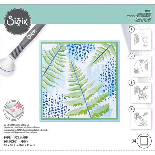 Sizzix - Layered Stencils - Fern-ScrapbookPal