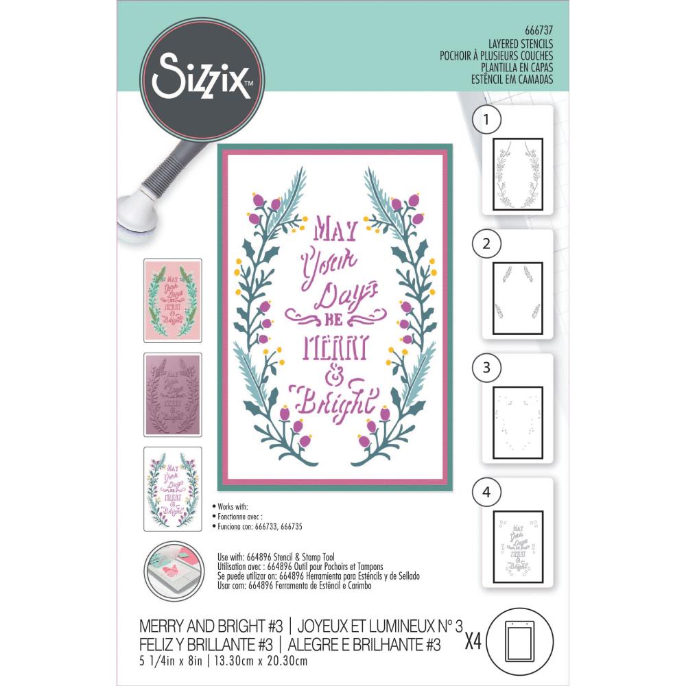 Sizzix - Layered Stencils - Merry &amp; Bright 