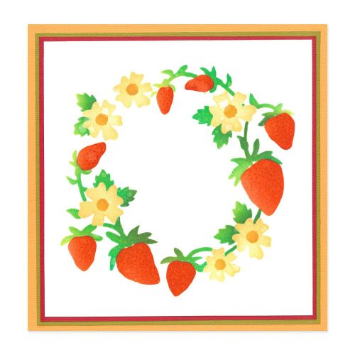 Sizzix - Layered Stencils - Strawberry Wreath-ScrapbookPal