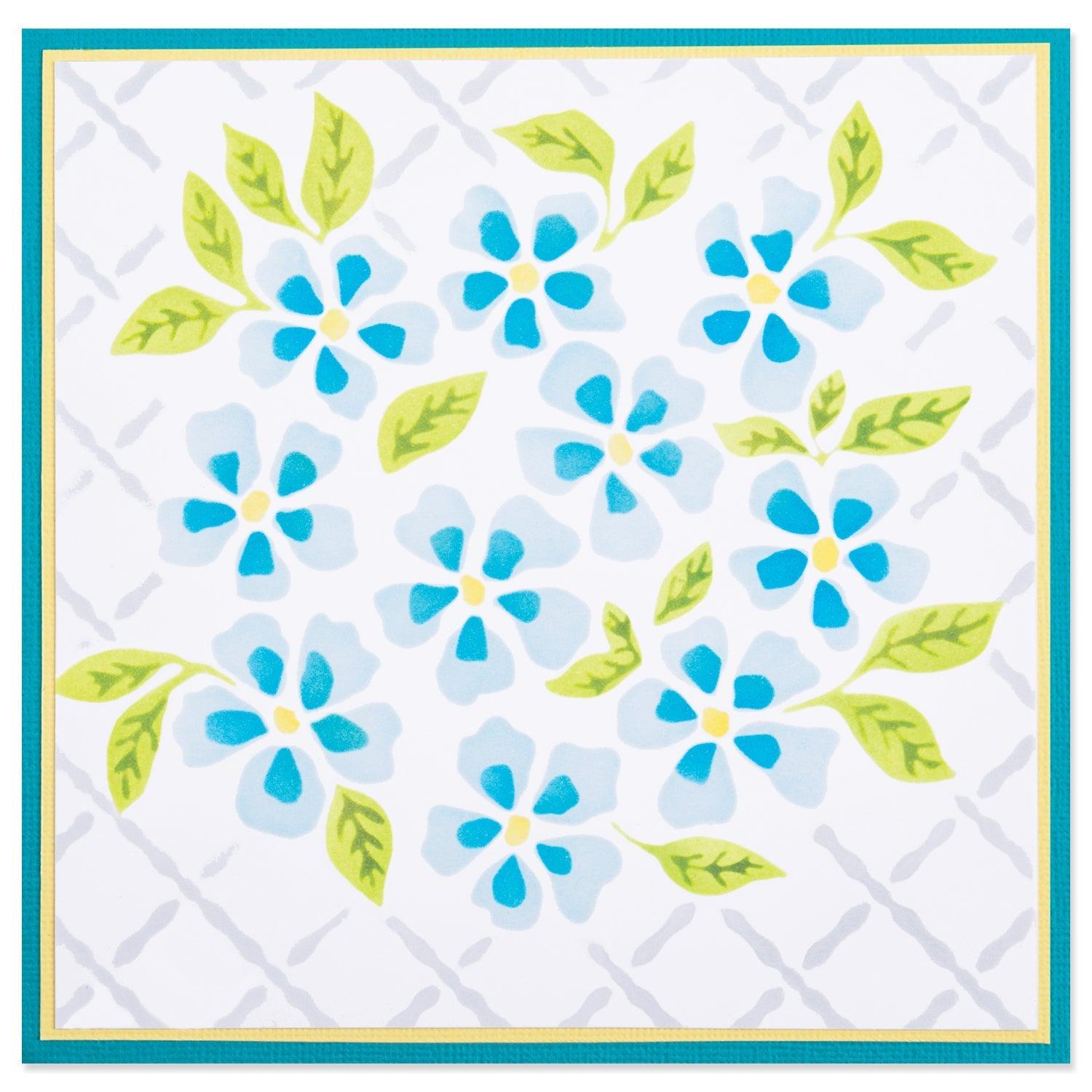 Sizzix - Layered Stencils - Watercolour Flowers &amp; Lattice-ScrapbookPal