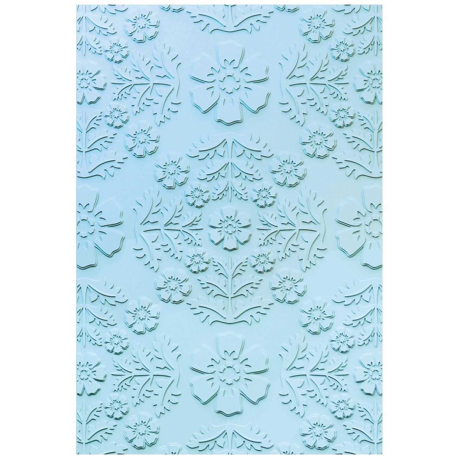 Sizzix - Multi-Level Textured Impressions Embossing Folder - Floral Damask-ScrapbookPal