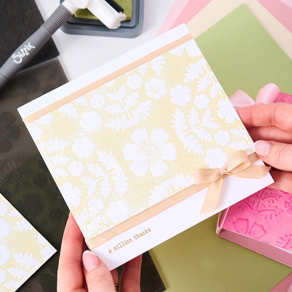 Sizzix - Multi-Level Textured Impressions Embossing Folder - Floral Damask-ScrapbookPal