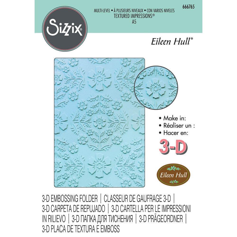 Sizzix - Multi-Level Textured Impressions Embossing Folder - Floral Damask-ScrapbookPal