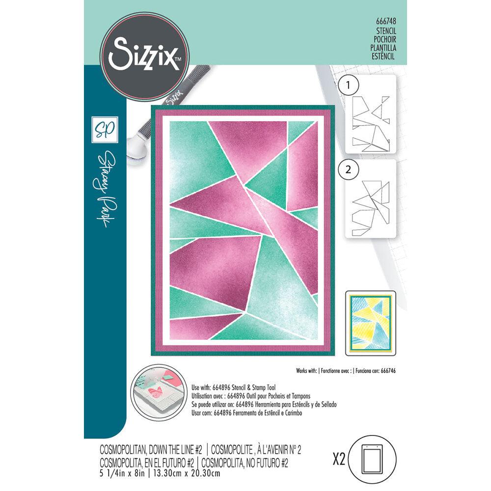 Sizzix - Stencils - Cosmopolitan, Down the Line 