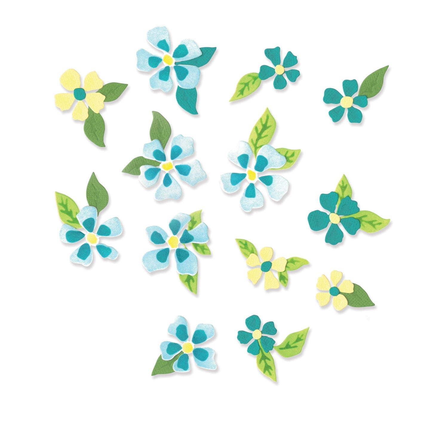 Sizzix - Thinlits Dies - Painterly Blooms &amp; Background-ScrapbookPal