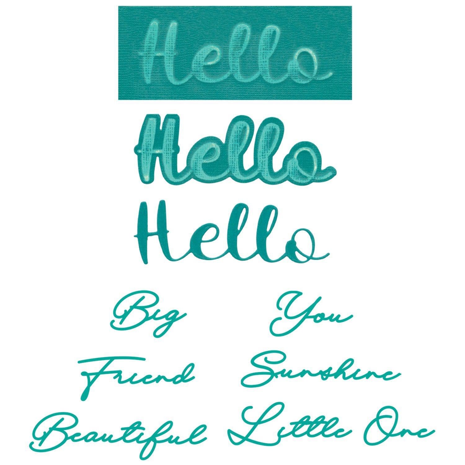 Sizzix - Thinlits Dies - Take Twos, Hello Sentiment-ScrapbookPal