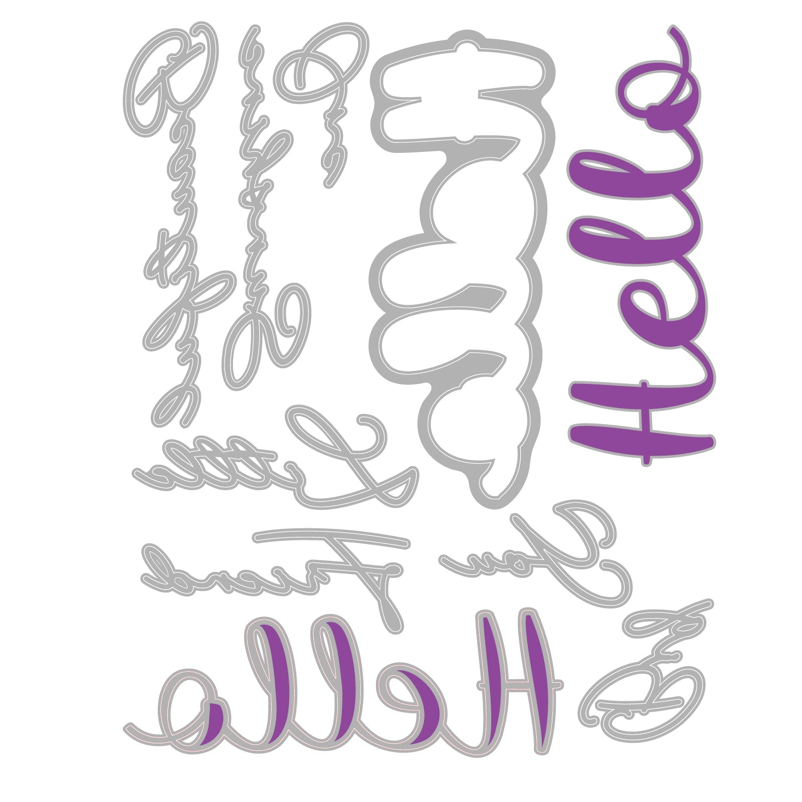 Sizzix - Thinlits Dies - Take Twos, Hello Sentiment-ScrapbookPal