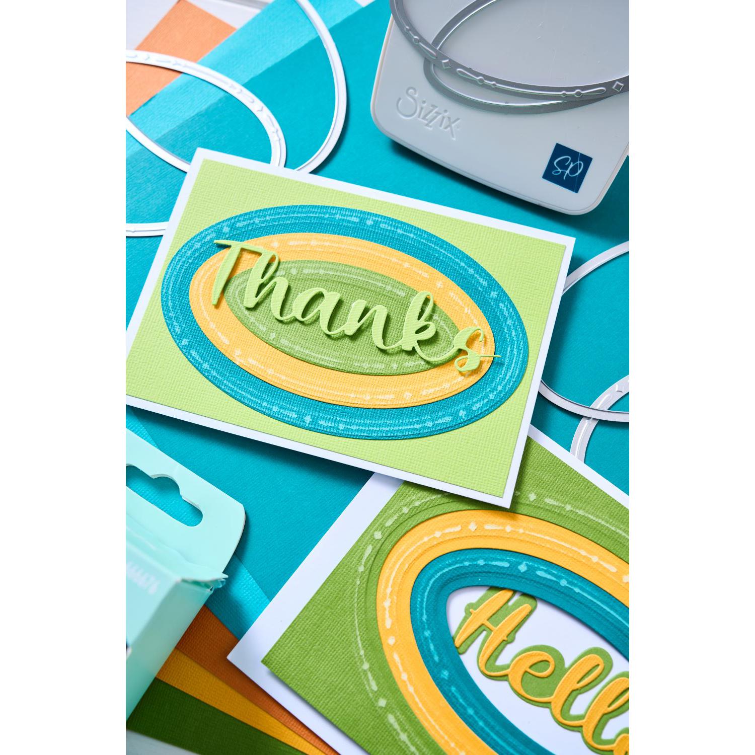 Sizzix - Thinlits Dies - Take Twos, Thanks Sentiment-ScrapbookPal