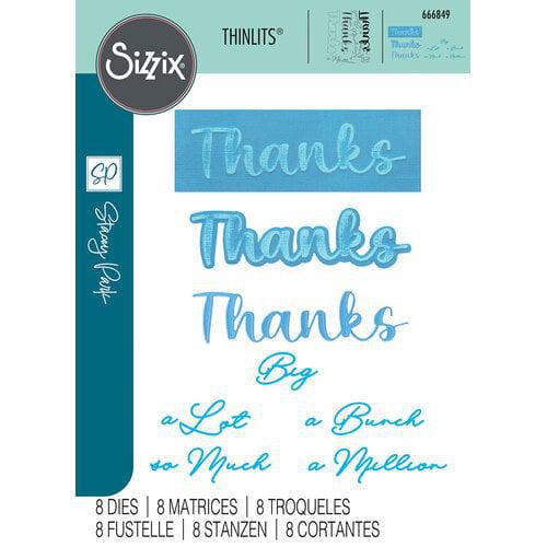Sizzix - Thinlits Dies - Take Twos, Thanks Sentiment-ScrapbookPal