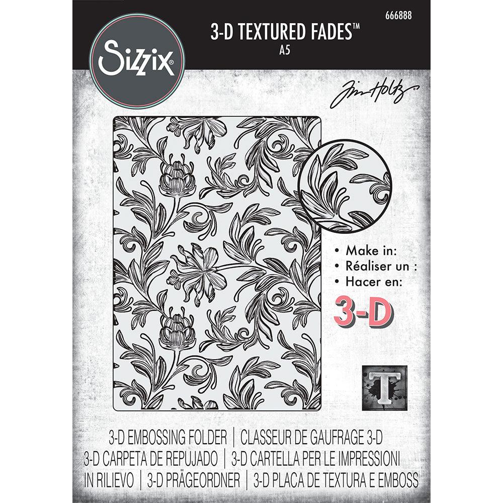 Sizzix - Tim Holtz - 3-D Texture Fades Embossing Folder - Botanical Large-ScrapbookPal