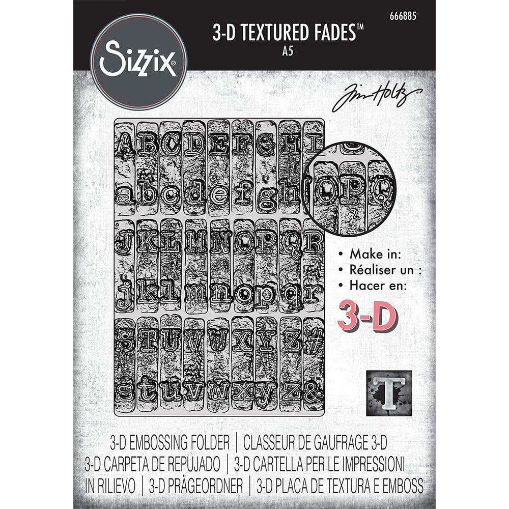 Sizzix - Tim Holtz - 3-D Texture Fades Embossing Folder - Typewriter Large-ScrapbookPal