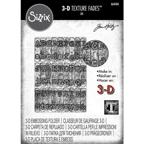 Sizzix - Tim Holtz - 3-D Texture Fades Embossing Folder - Typewriter-ScrapbookPal