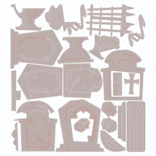 Sizzix - Tim Holtz - Thinlits Dies - Graveyard Colorize - Scratch &amp; Dent-ScrapbookPal