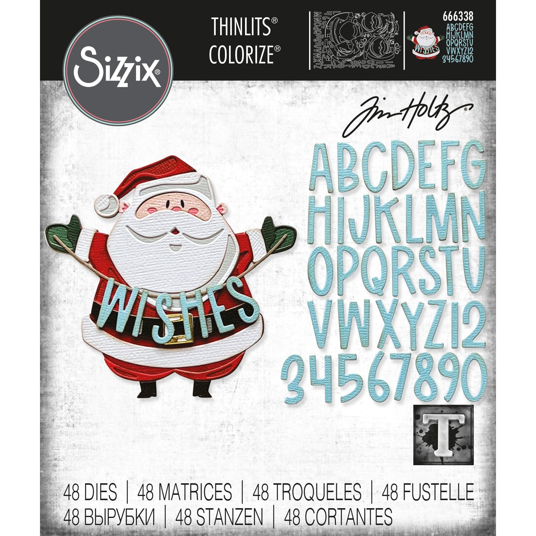 Sizzix - Tim Holtz - Thinlits Dies - Santa Greetings Colorize-ScrapbookPal