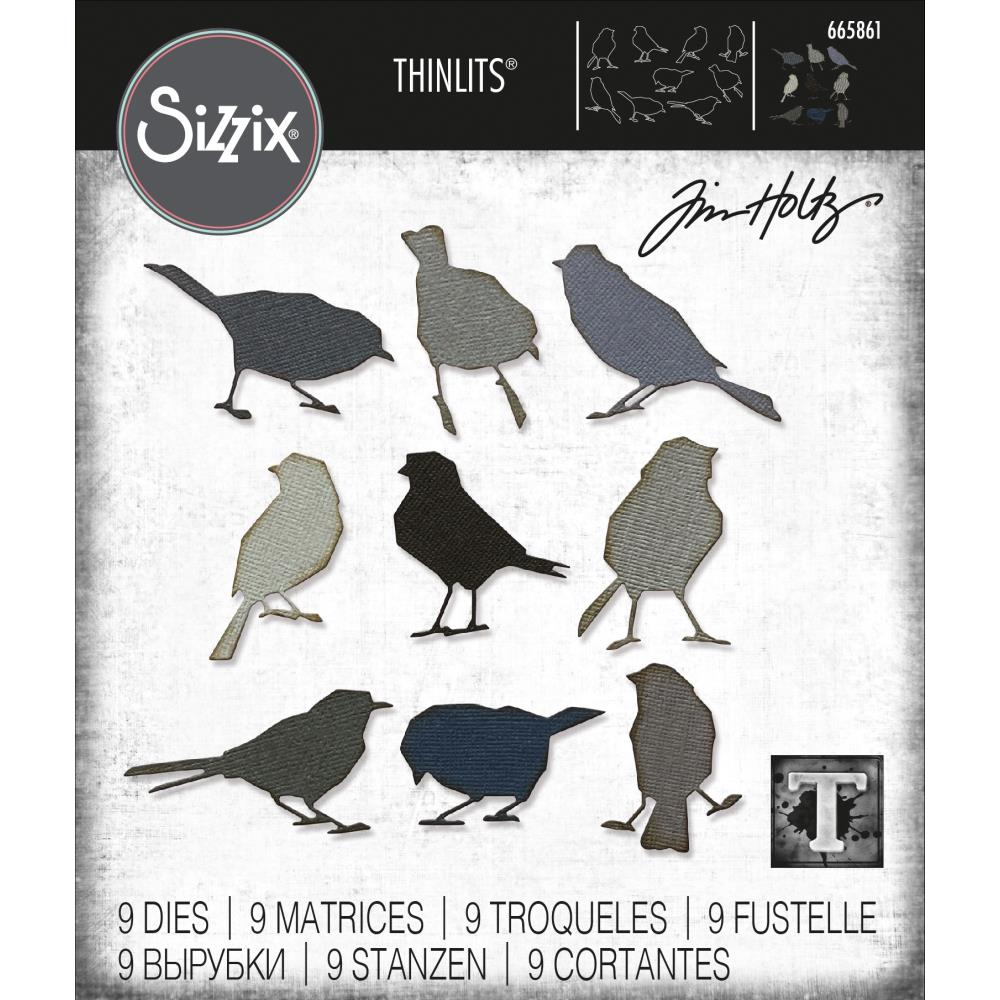 Sizzix - Tim Holtz - Thinlits Dies - Silhouette Birds-ScrapbookPal