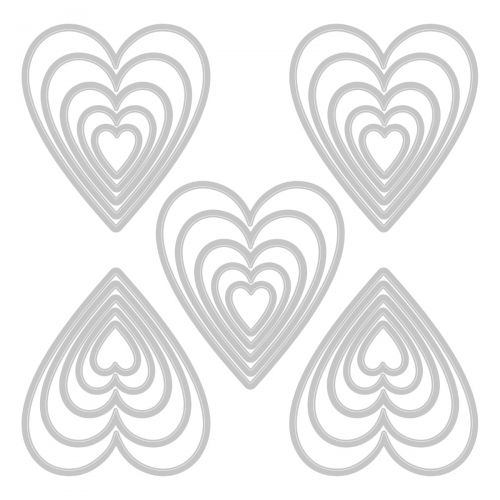 Sizzix - Tim Holtz - Thinlits Dies - Stacked Tiles, Hearts-ScrapbookPal