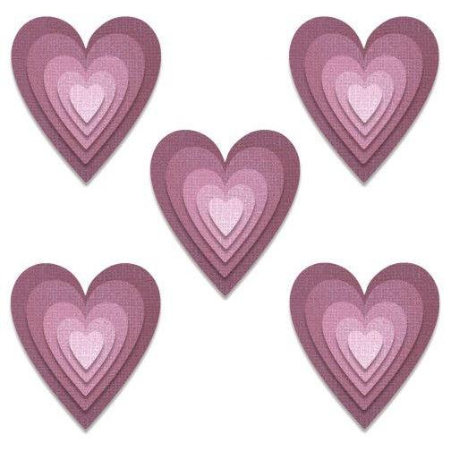 Sizzix - Tim Holtz - Thinlits Dies - Stacked Tiles, Hearts-ScrapbookPal