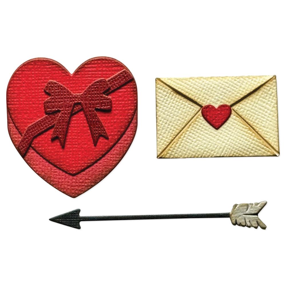 Sizzix - Tim Holtz - Thinlits Dies &amp; Texture Fades Embossing Folder - Vault Love Notes-ScrapbookPal
