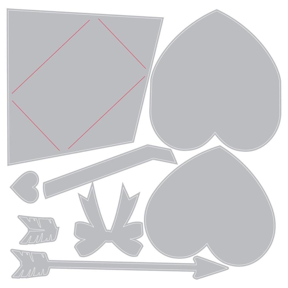 Sizzix - Tim Holtz - Thinlits Dies &amp; Texture Fades Embossing Folder - Vault Love Notes - Scratch &amp; Dent-ScrapbookPal