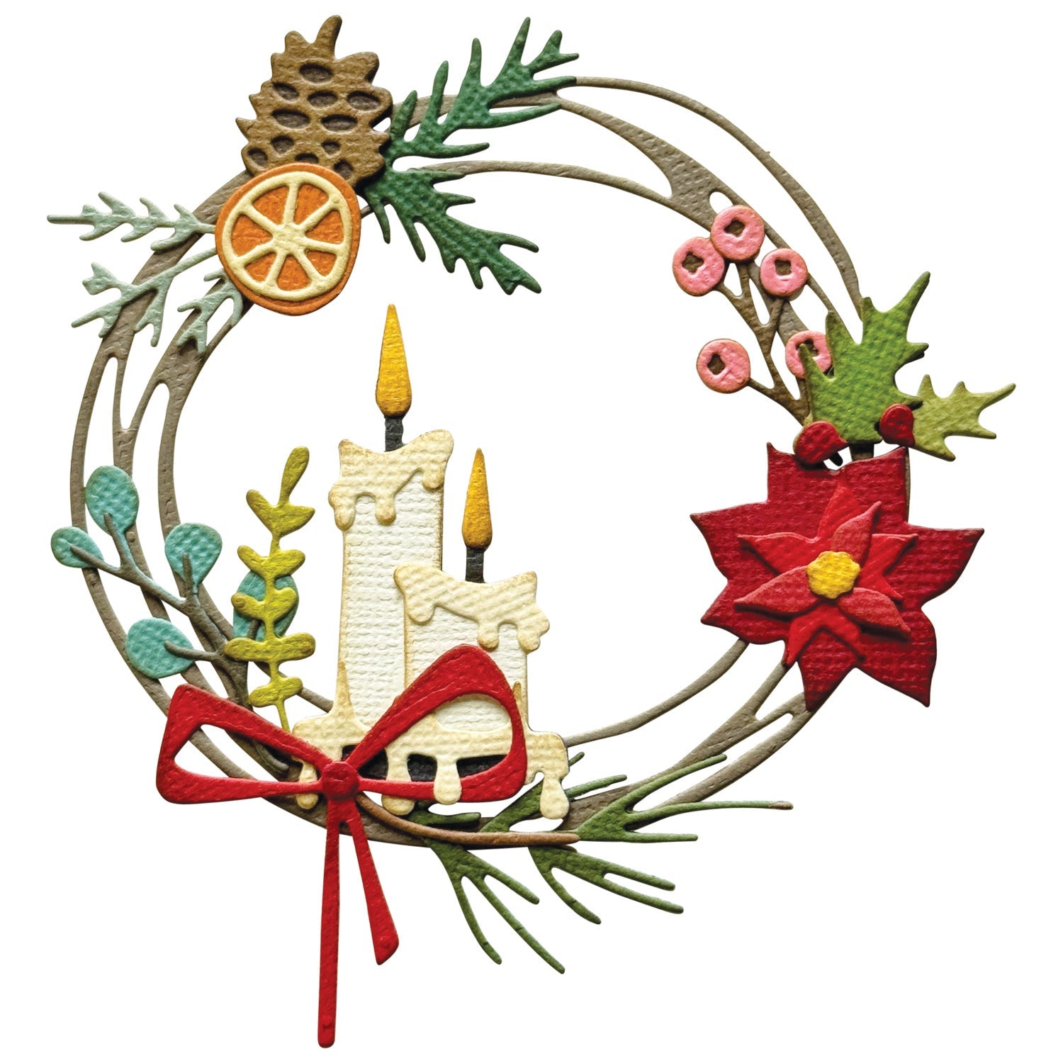 Sizzix - Tim Holtz - Thinlits Dies - Vault Festive Wreath-ScrapbookPal