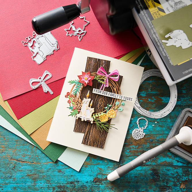 Sizzix - Tim Holtz - Thinlits Dies - Vault Festive Wreath-ScrapbookPal