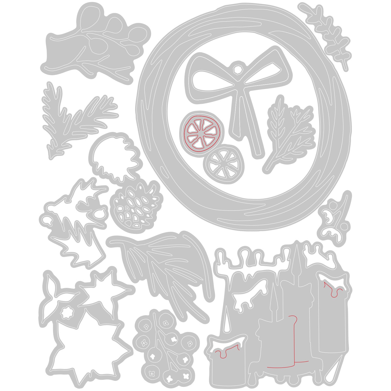 Sizzix - Tim Holtz - Thinlits Dies - Vault Festive Wreath-ScrapbookPal
