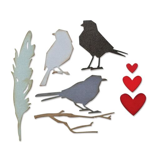 Sizzix - Tim Holtz - Thinlits Dies - Vault Lovebirds-ScrapbookPal